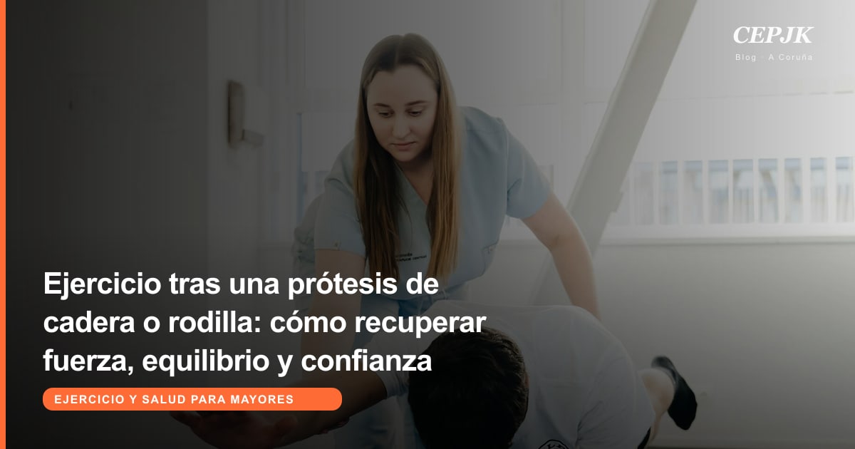 Ejercicio tras una prótesis de cadera o rodilla: cómo recuperar fuerza, equilibrio y confianza